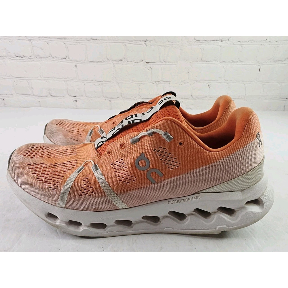 On Cloudsurfer Mens Flame Orange White Athletic Running Shoes Sneakers Size 11.5 - Picture 3 of 7